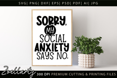 Sarcastic Mental Health SVG Funny Anxiety T-shirt Mug Design Product Image 2