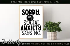 Sarcastic Mental Health SVG Funny Anxiety T-shirt Mug Design Product Image 2