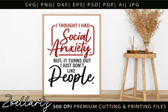 Sarcastic Mental Health SVG Funny Anxiety T-shirt Mug Design Product Image 3