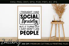 Sarcastic Mental Health SVG Funny Anxiety T-shirt Mug Design Product Image 3