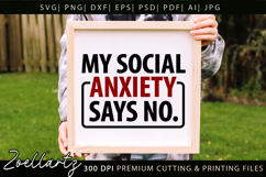 Funny Mental Health SVG Sarcastic Anxiety T-shirt Mug Design Product Image 6
