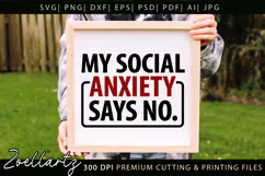Funny Mental Health SVG Sarcastic Anxiety T-shirt Mug Design Product Image 6