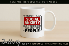 Sarcastic Mental Health SVG Funny Anxiety T-shirt Mug Design Product Image 4