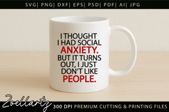 Funny Mental Health SVG Sarcastic Anxiety T-shirt Mug Design Product Image 5