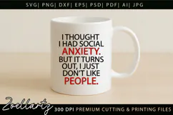 Funny Mental Health SVG Sarcastic Anxiety T-shirt Mug Design Product Image 5