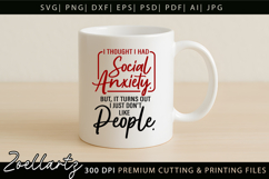 Sarcastic Mental Health SVG Funny Anxiety T-shirt Mug Design Product Image 2