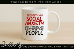 Sarcastic Mental Health SVG Funny Anxiety T-shirt Mug Design Product Image 5