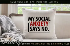 Funny Mental Health SVG Sarcastic Anxiety T-shirt Mug Design Product Image 7