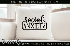 Funny Mental Health SVG Sarcastic Anxiety T-shirt Mug Design Product Image 2