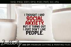 Funny Mental Health SVG Sarcastic Anxiety T-shirt Mug Design Product Image 3