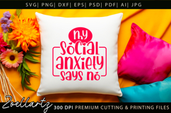Funny Mental Health SVG Sarcastic Anxiety T-shirt Mug Design Product Image 5