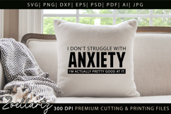 Funny Mental Health SVG Sarcastic Anxiety T-shirt Mug Design Product Image 4