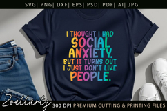 Funny Mental Health SVG Sarcastic Anxiety T-shirt Mug Design Product Image 2