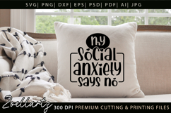 Funny Mental Health SVG Sarcastic Anxiety T-shirt Mug Design Product Image 6