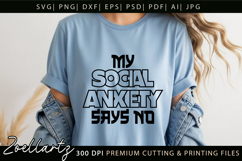 Funny Mental Health SVG Sarcastic Anxiety T-shirt Mug Design Product Image 7