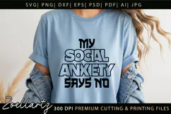 Funny Mental Health SVG Sarcastic Anxiety T-shirt Mug Design Product Image 7