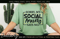 Funny Mental Health SVG Sarcastic Anxiety T-shirt Mug Design Product Image 6