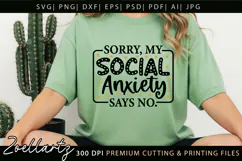 Funny Mental Health SVG Sarcastic Anxiety T-shirt Mug Design Product Image 6