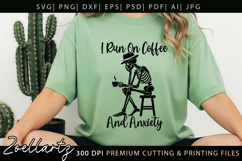 Funny Mental Health SVG Coffee &amp; Anxiety Sarcastic T-shirt Product Image 11