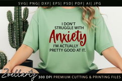 Funny Mental Health SVG Sarcastic Anxiety T-shirt Mug Design Product Image 8