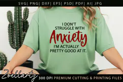 Funny Mental Health SVG Sarcastic Anxiety T-shirt Mug Design Product Image 8