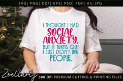 Funny Mental Health SVG Sarcastic Anxiety T-shirt Mug Design Product Image 1