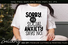 Sarcastic Mental Health SVG Funny Anxiety T-shirt Mug Design Product Image 1