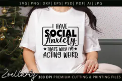 Mental Health Awareness SVG Funny Sarcastic Anxiety T-shirt Product Image 1
