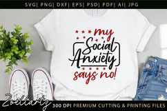 Funny Mental Health SVG Sarcastic Anxiety T-shirt Mug Design Product Image 7