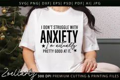 Funny Mental Health SVG Sarcastic Anxiety T-shirt Mug Design Product Image 1
