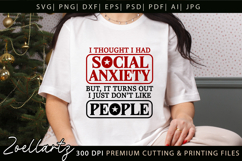 Sarcastic Mental Health SVG Funny Anxiety T-shirt Mug Design Product Image 1