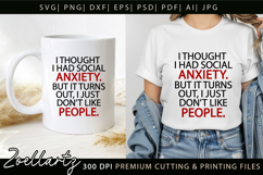 Funny Mental Health SVG Sarcastic Anxiety T-shirt Mug Design Product Image 1
