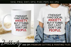 Funny Mental Health SVG Sarcastic Anxiety T-shirt Mug Design Product Image 1