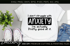 Funny Mental Health SVG Sarcastic Anxiety T-shirt Mug Design Product Image 5
