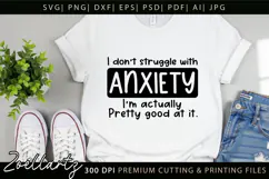 Funny Mental Health SVG Sarcastic Anxiety T-shirt Mug Design Product Image 5