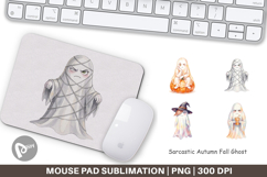 Sarcastic Autumn Fall Ghost Mouse Pad Product Image 1