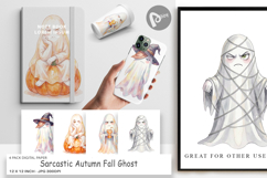 Sarcastic Autumn Fall Ghost Digital Paper Product Image 1