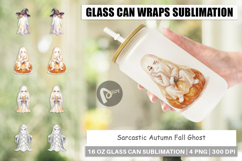 Sarcastic Autumn Fall Ghost Glass Can Product Image 1