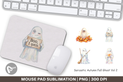 Sarcastic Autumn Fall Ghost Mouse Pad Product Image 1