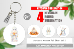 Sarcastic Autumn Fall Ghost Keychain Product Image 1