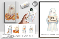 Sarcastic Autumn Fall Ghost Digital Paper Product Image 1