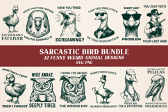 Sarcastic Bird SVG Bundle, 12 Funny Weird Animal PNG Designs Product Image 1