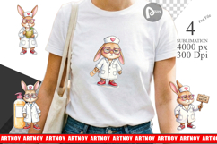 Sarcastic Bunny Nurse Vibes Sublimation Product Image 1
