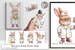 Sarcastic Bunny Nurse Digital Paper Product Image 1