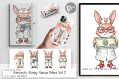 Sarcastic Bunny Nurse Digital Paper Product Image 1