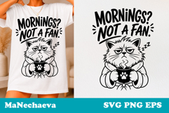 Sarcastic Cat SVG Design | Not a Morning Fan Quote Product Image 1