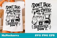 Sarcastic Cat SVG Design | Before Coffee Quote Product Image 1