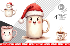 Clipart Watercolor Sarcastic Christmas Coffee Product Image 1