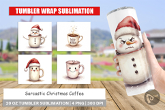 Tumbler Watercolor Sarcastic Christmas Coffee Product Image 1