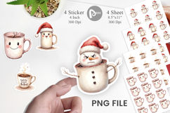 Sticker Watercolor Sarcastic Christmas Coffee Product Image 1